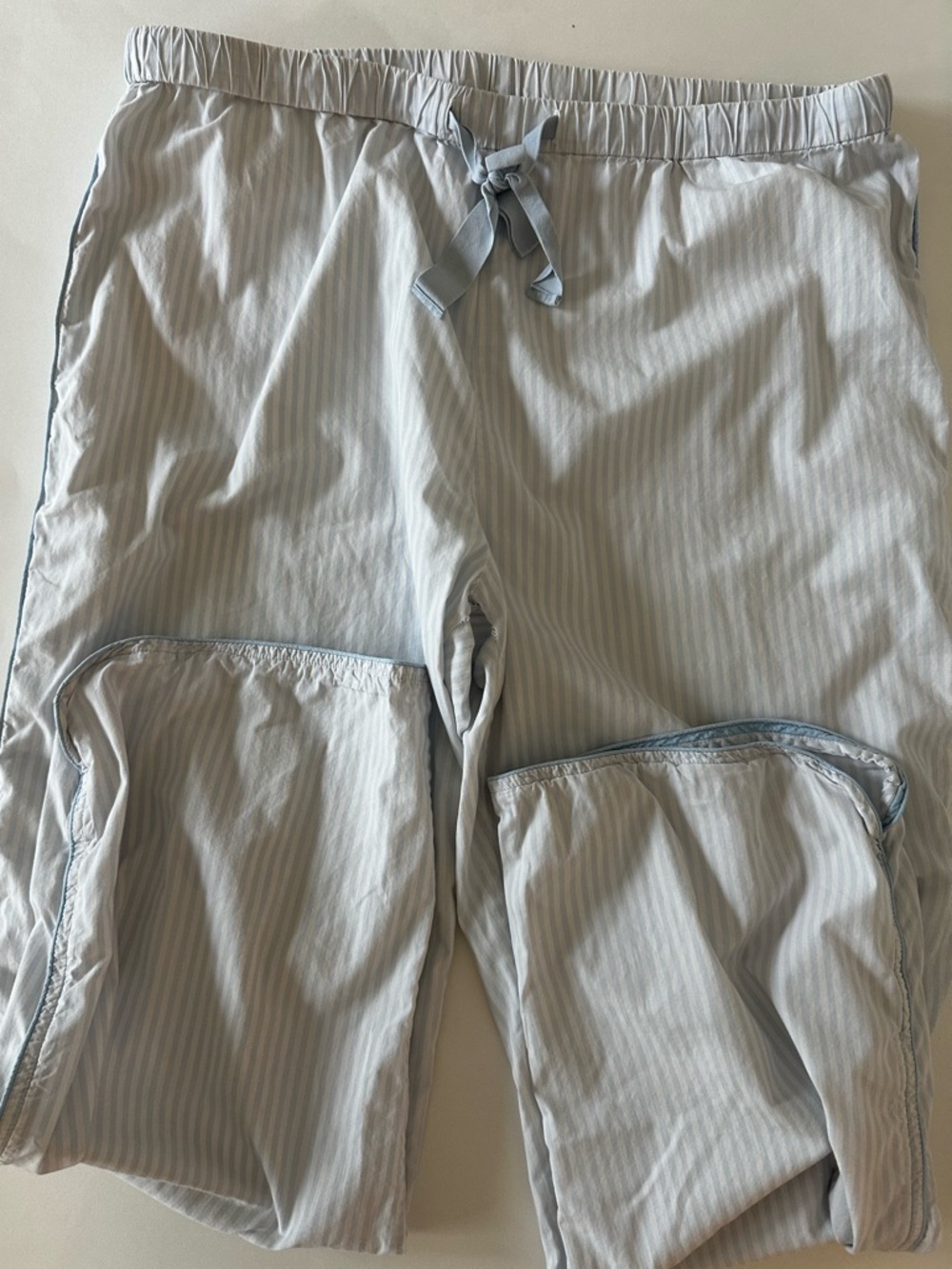 LAKE Pajama Pants Women’s Size Medium 100% Cotton Light Blue Drawstring Waist